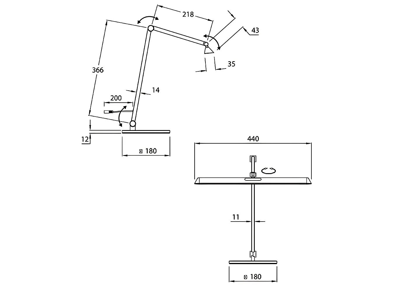 Lampa stołowa LED Beba 12 W, biała, technologia CCT, 3000 K-4000 K-6000 K, konstrukcja aluminiowo-metakrylanowa, ściemnialna dotykowo - Beba