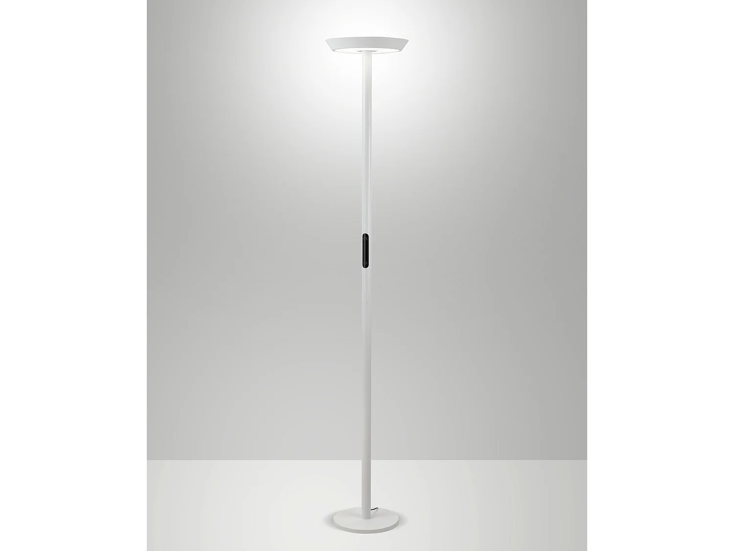 Lampa podłogowa Fizz z diodą LED 50 W, aluminiowa i metakrylanowa konstrukcja, regulacja barwy CCT 2700K-4000K, kolor biały, seria Fizz