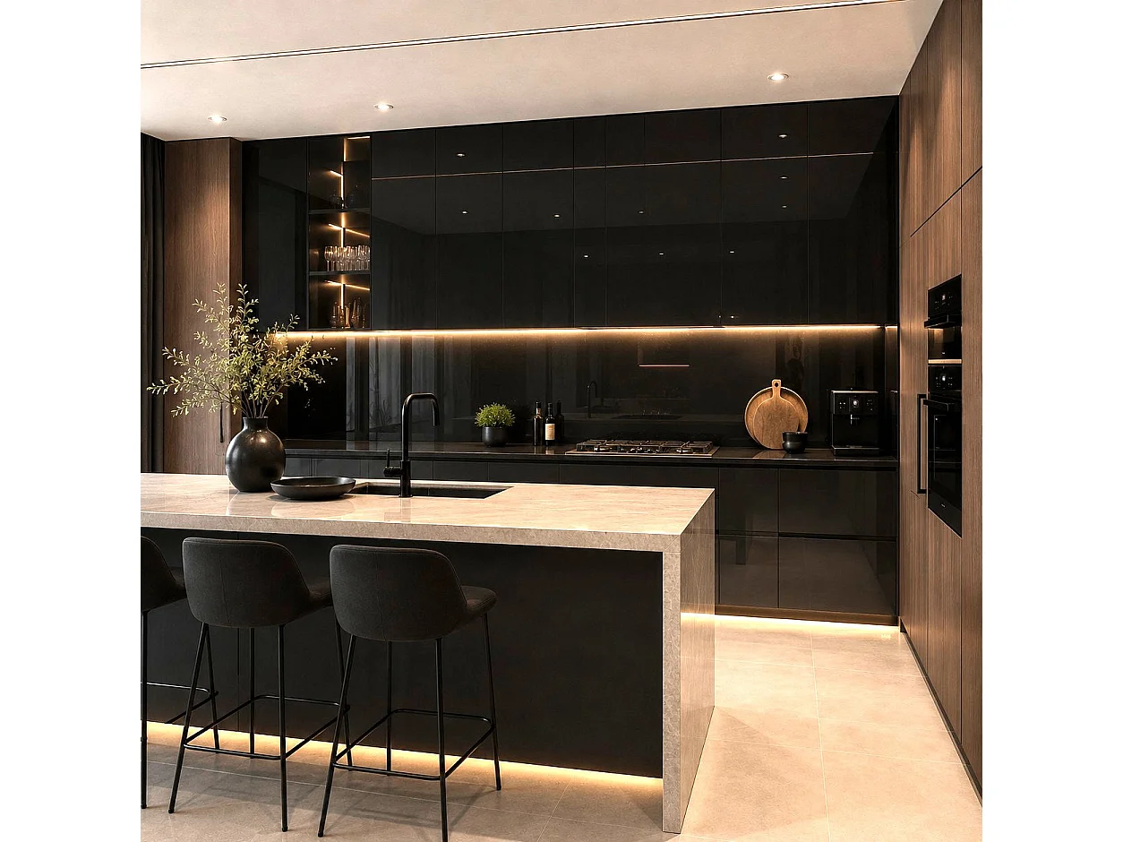 Pannello decorativo effetto specchio specchiato Nero fume' Set 6 pz 120x60 in PVC UV Ultra Slim