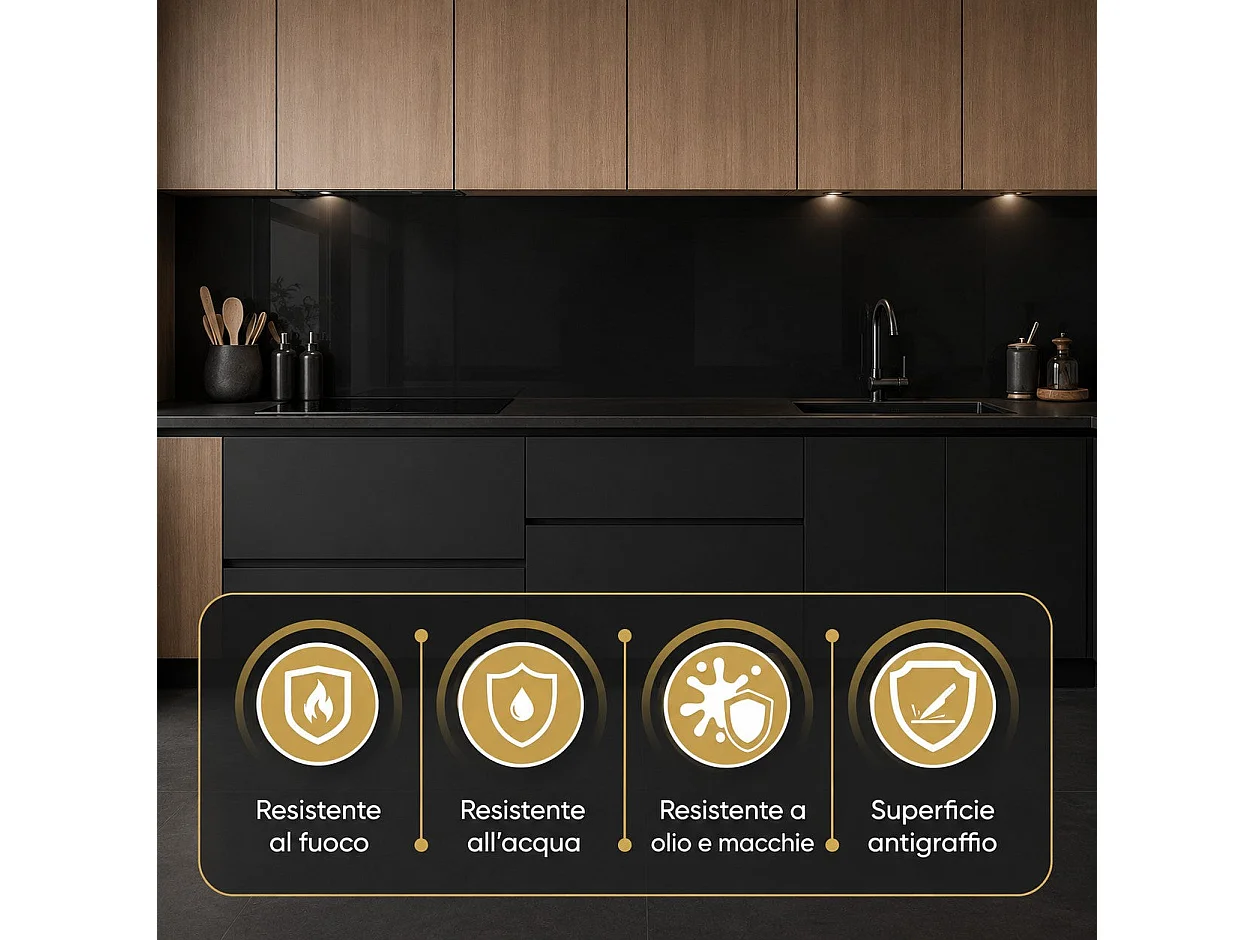 Pannello decorativo effetto specchio specchiato Nero fume' Set 6 pz 120x60 in PVC UV Ultra Slim