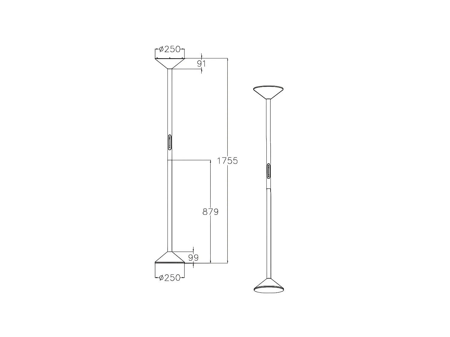 Lampa podłogowa LED Tratto 50W 4000lm CCT czerwona - metalowa i metakrylanowa rama, ściemnialna dotykowo, IP20, 175,5 cm - Tratto Design