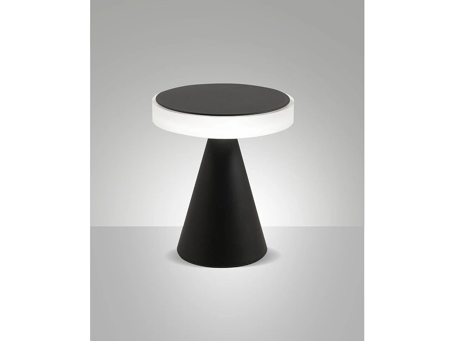 Lámpara de mesa LED Fabas, luz neutra, 8W, 750lm, 3000K, estructura de metal y metacrilato con control táctil, color negro - Fabas Luce