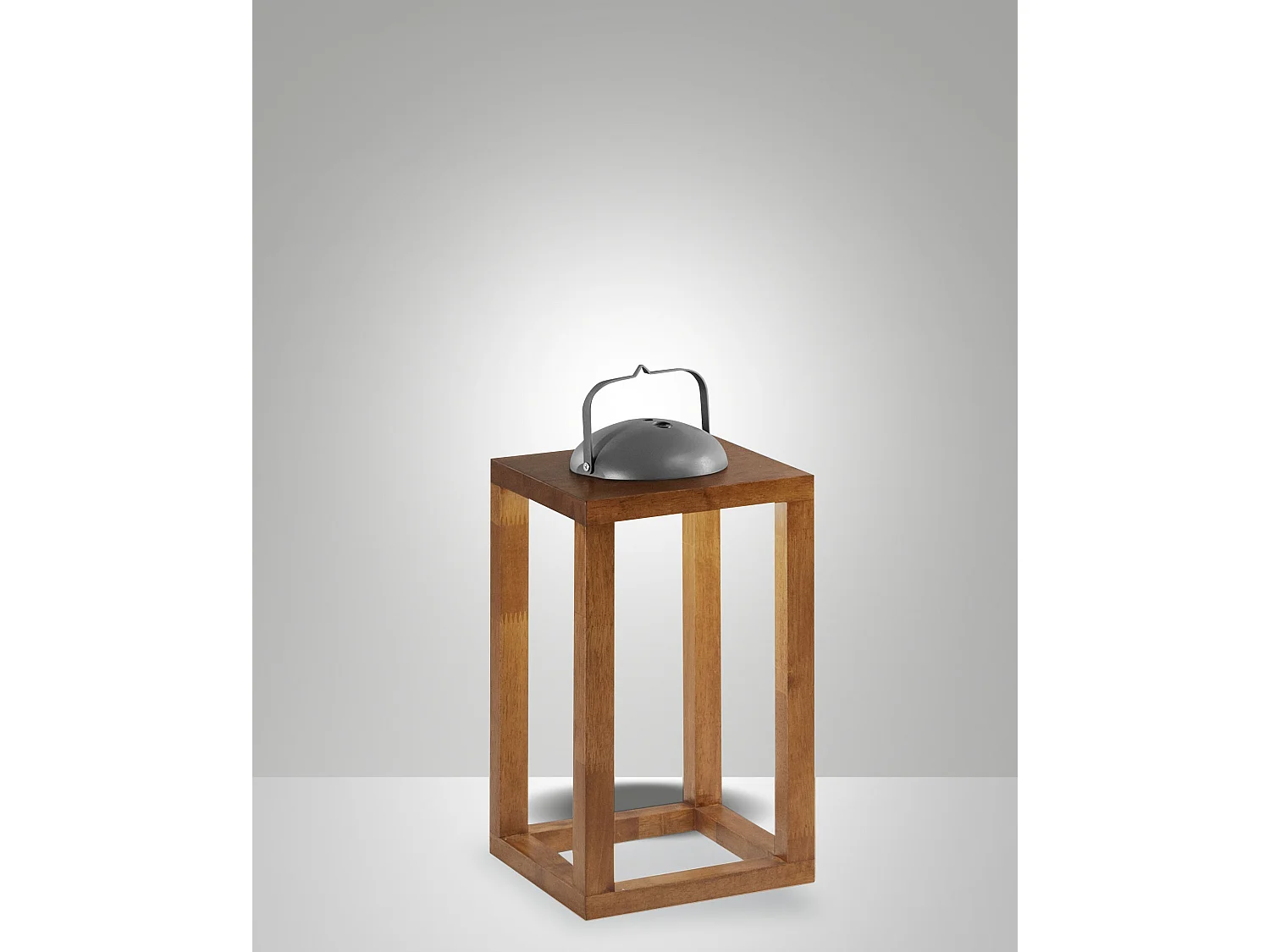 Lámpara de mesa Blend LED de 3W, luz blanca cálida de 3000K con regulador táctil, en metal y madera - IP54, 200x200x414mm - Nogal