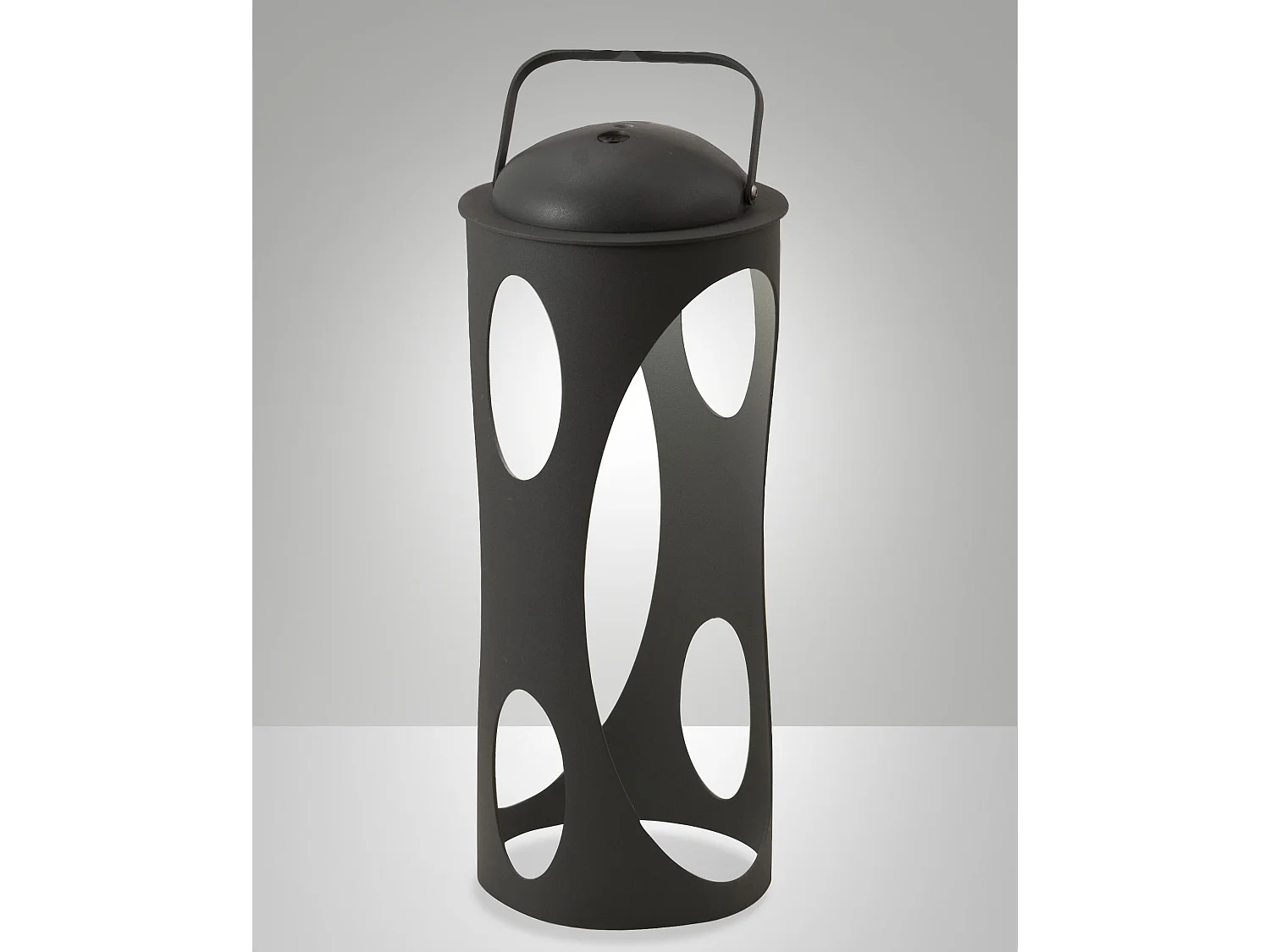 Lámpara de mesa LED Caddy 3W antracita IP54 metal y policarbonato 3000K regulable táctil, diseño moderno interior exterior