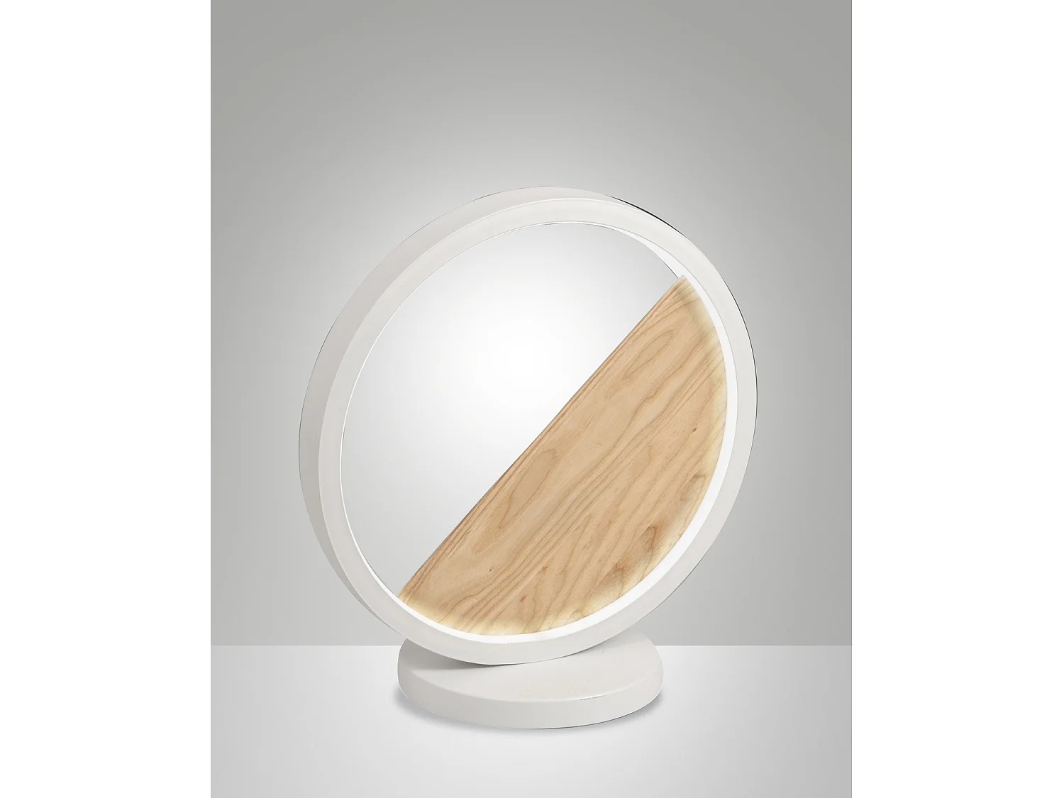 Lámpara de mesa LED Pierre 29W 3160lm 3000K Luz cálida Estructura de metal y madera Diseño moderno Color blanco Clase de aislamiento 2