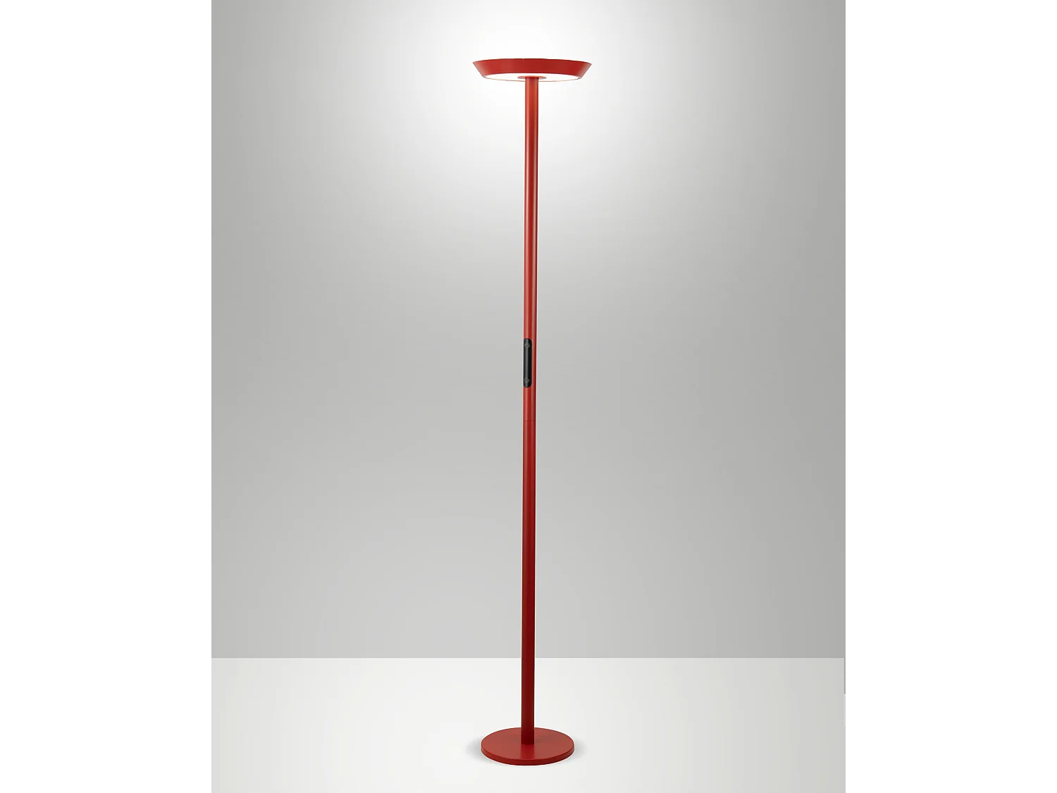 Lampa podłogowa Fizz LED 50W, konstrukcja aluminiowo-metakrylanowa, regulacja barwy światła CCT 2700K-4000K, kolor czerwony, nowoczesny design