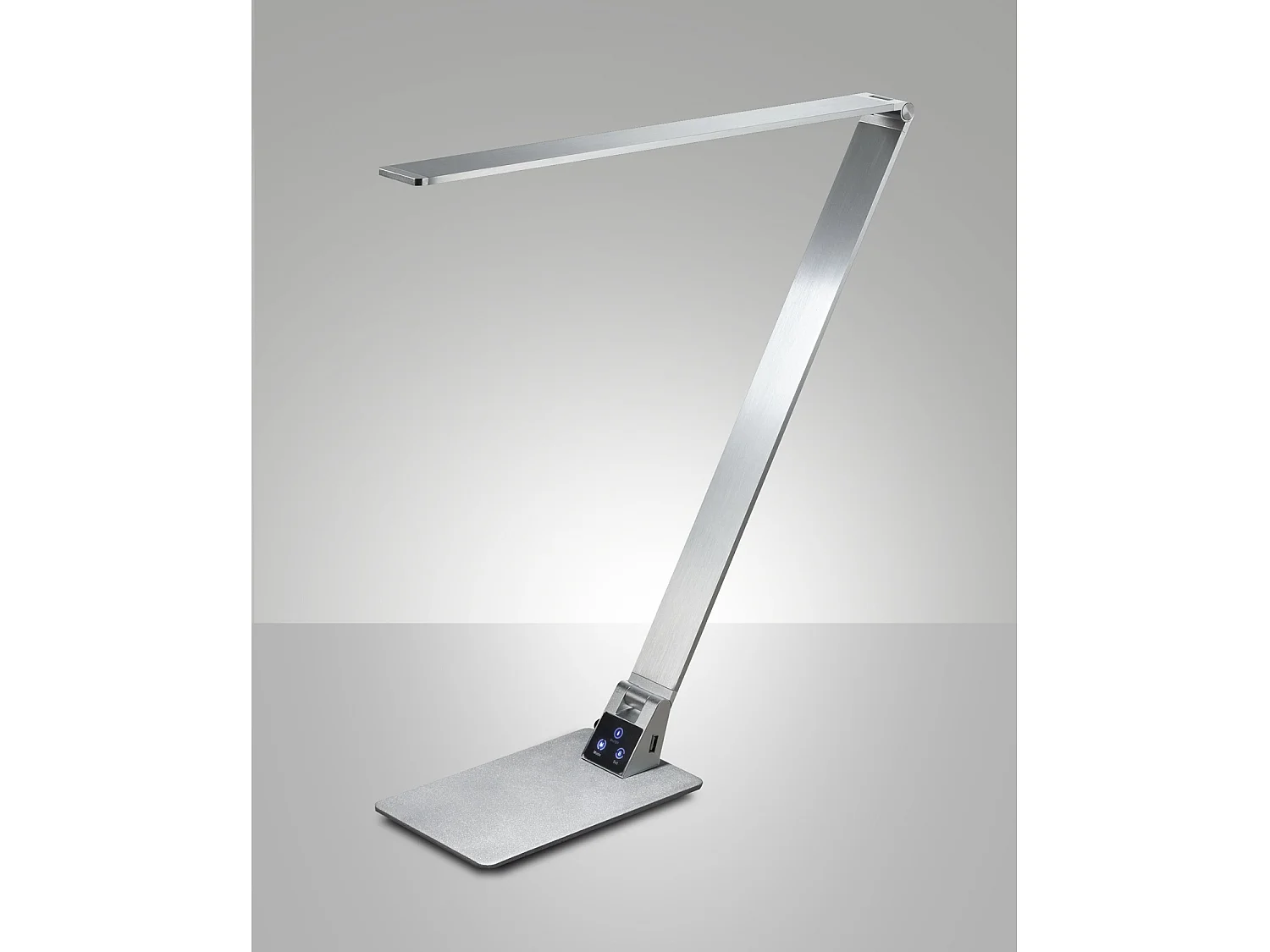 Lámpara mesa LED Wasp 12W aluminio cepillado con control táctil CCT 3000K 4000K 5000K Clase II, diseño moderno elegante código 3265-30-212