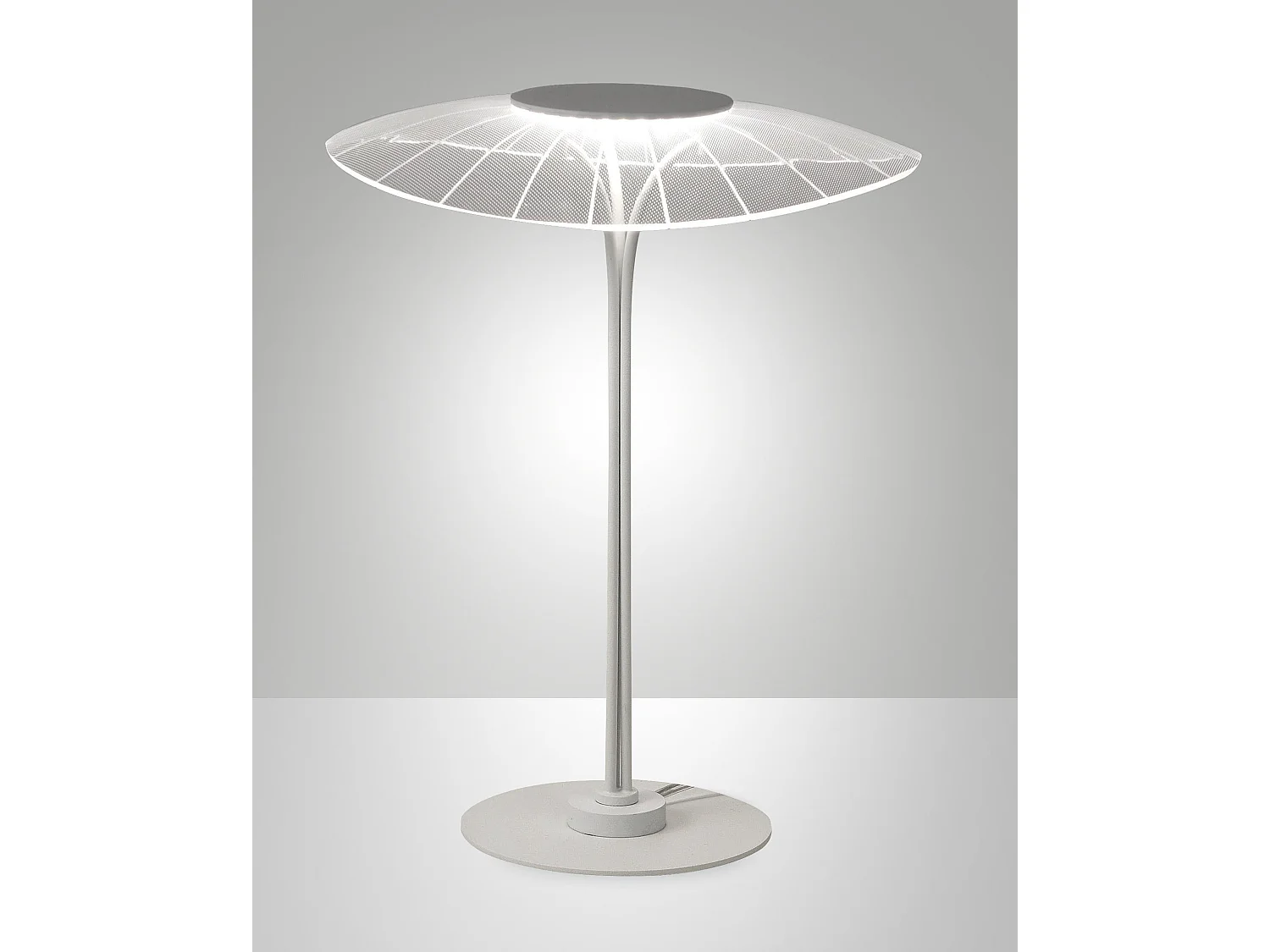 Lampa stołowa LED Vela 12 W 3000 K 1100 lm w metalu i białym metakrylanie - nowoczesny design, ściemnialna, z elegancką konstrukcją