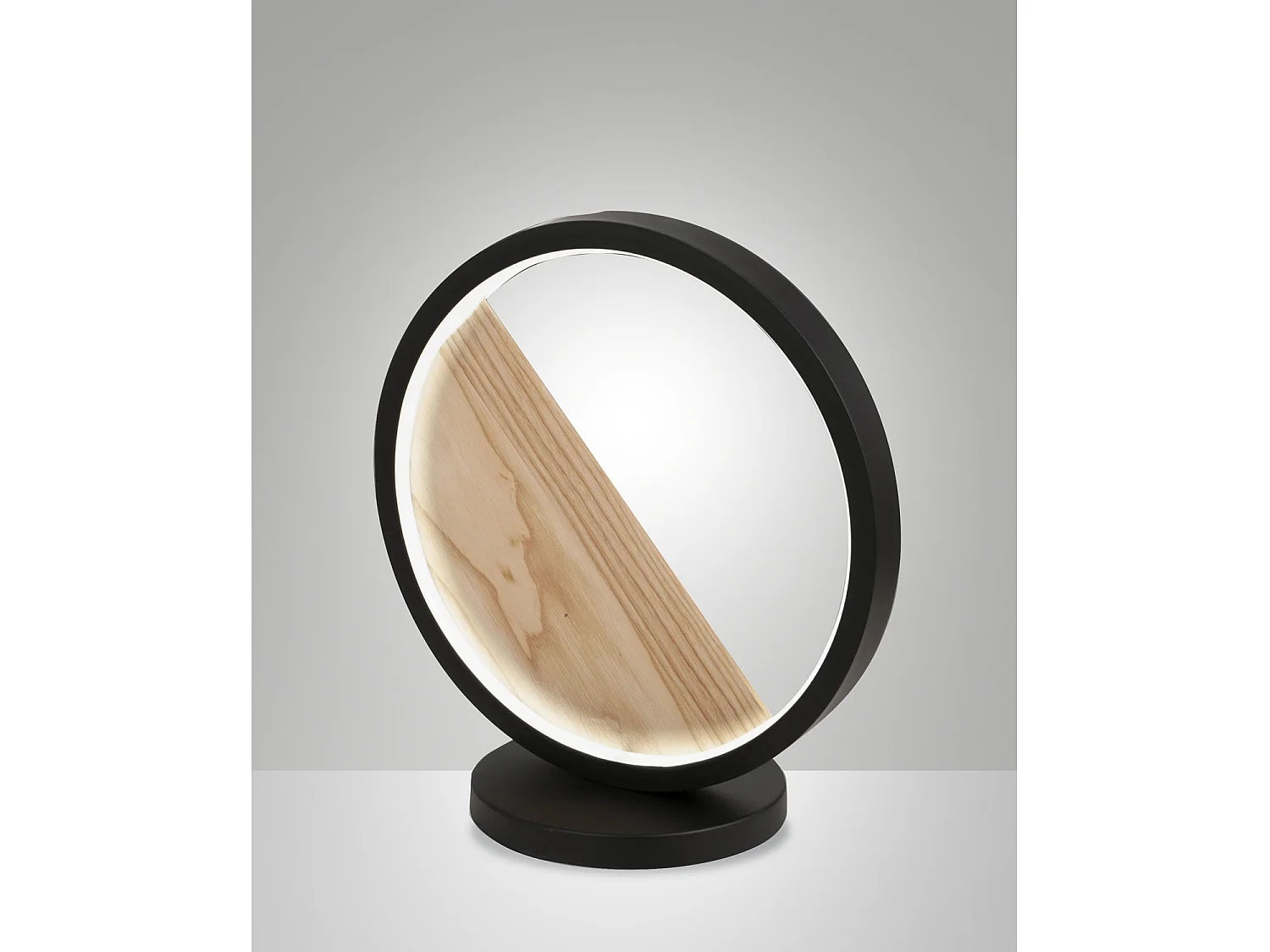 Lámpara de mesa LED Pierre 29W 3160lm 3000K Luz cálida Estructura de metal y madera Diseño moderno Color negro Clase de aislamiento 2