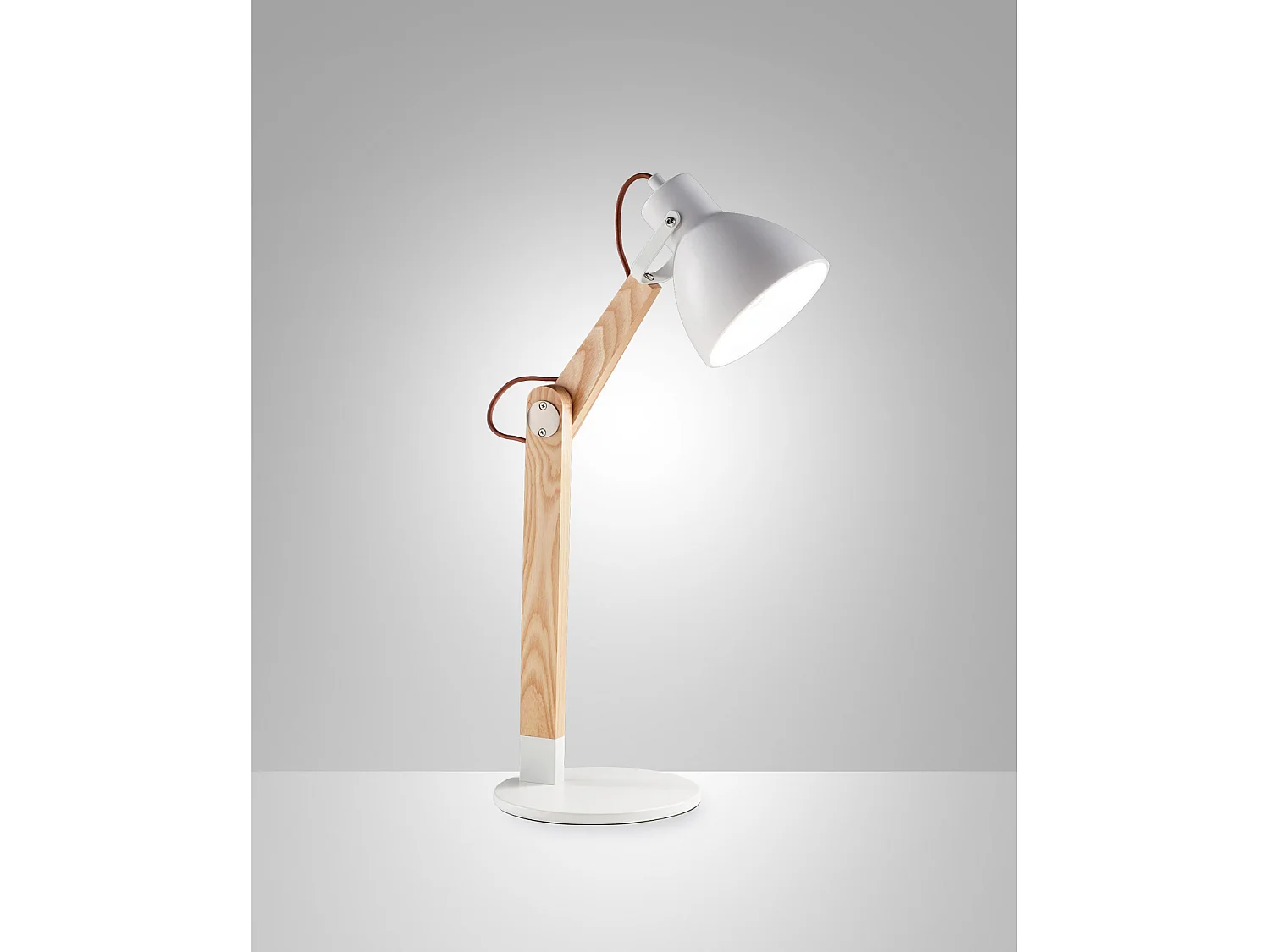 Lámpara de mesa de escritorio moderna de madera diseño nórdico Sveva-T - Blanco