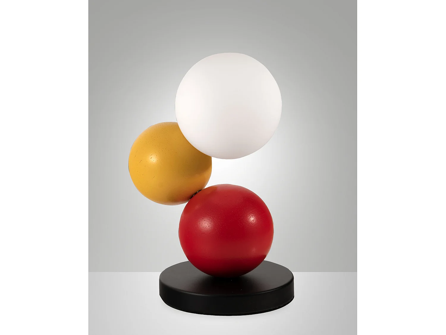Lámpara de mesa Micky 23 cm metal madera y vidrio soplado multicolor táctil bombilla G9 20W incluida, diseño moderno decorativo