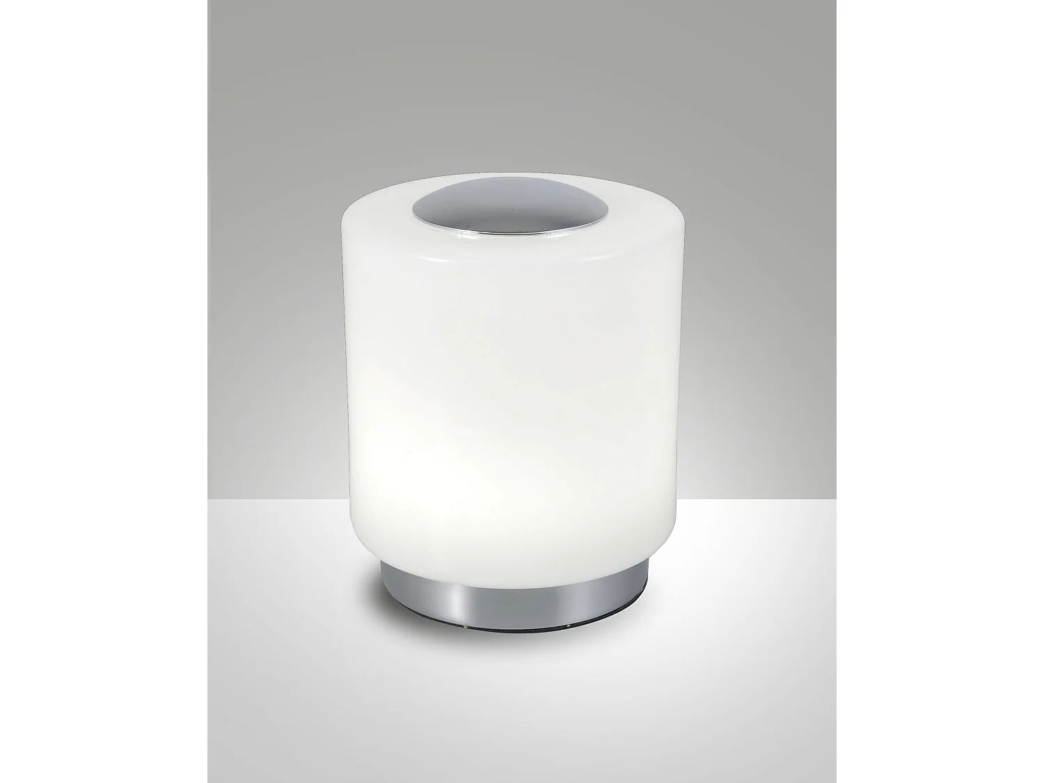 Zintegrowana lampa stołowa LED Simi, metalowa i szklana rama, chrom, 8 W, 3000 K, ciepła biel, ściemnialna dotykowo, kod: 3257-30-138
