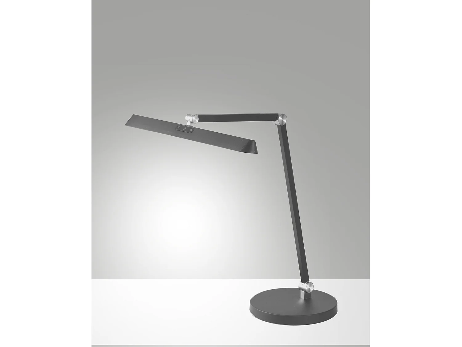 Lámpara de mesa LED Beba 12W antracita CCT 3000K 4000K 6000K aluminio y metacrilato regulable táctil, diseño moderno elegante
