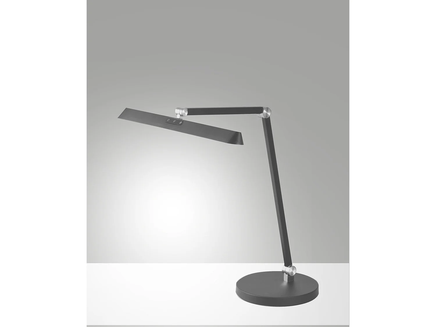 Lampa stołowa LED Beba 12 W, antracytowa, technologia CCT 3000 K-4000 K-6000 K, konstrukcja aluminiowo-metakrylanowa, ściemnialna dotykowo - Beba