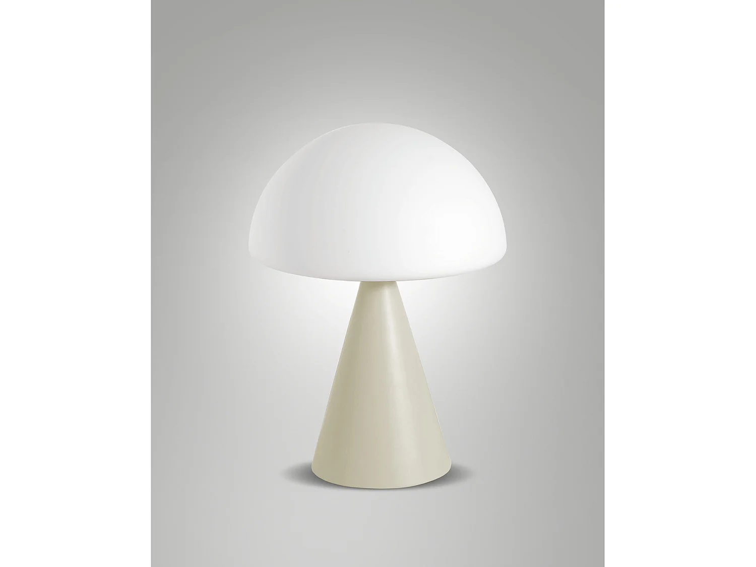 Lámpara de mesa LED Blip de 7 W con control táctil y tecnología CCT de 2700 K a 4000 K, estructura metálica y cristal soplado, color arena - Blip