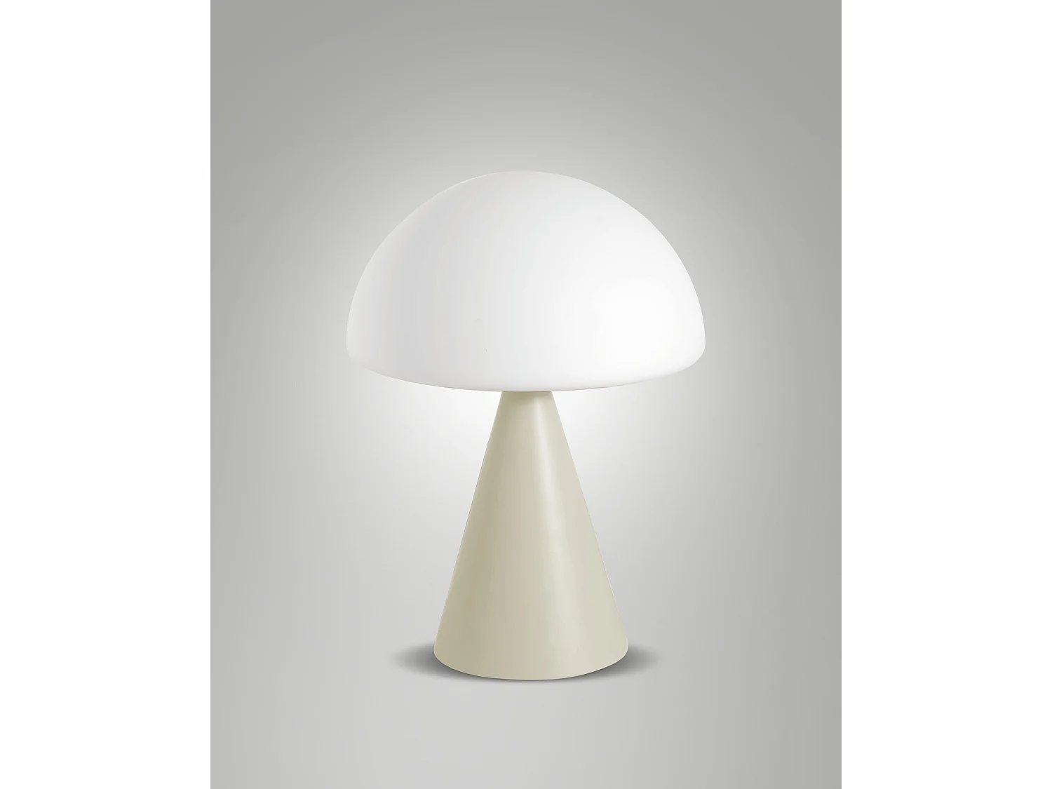 Lampa stołowa LED Blip 7W ze sterowaniem dotykowym i technologią CCT 2700K-4000K, metalowa rama i szkło dmuchane, kolor piaskowy - Blip