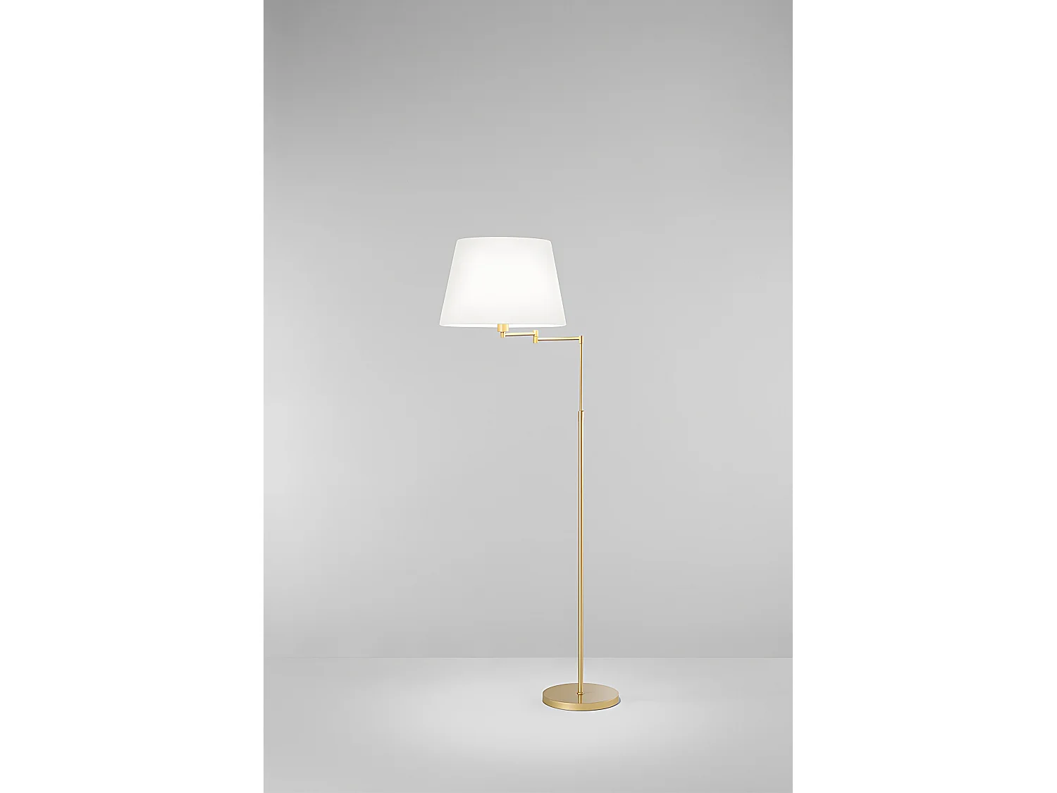 Piantana Contemporanea Crane Metallo Oro Tessuto 1 Luce E27 Ip20