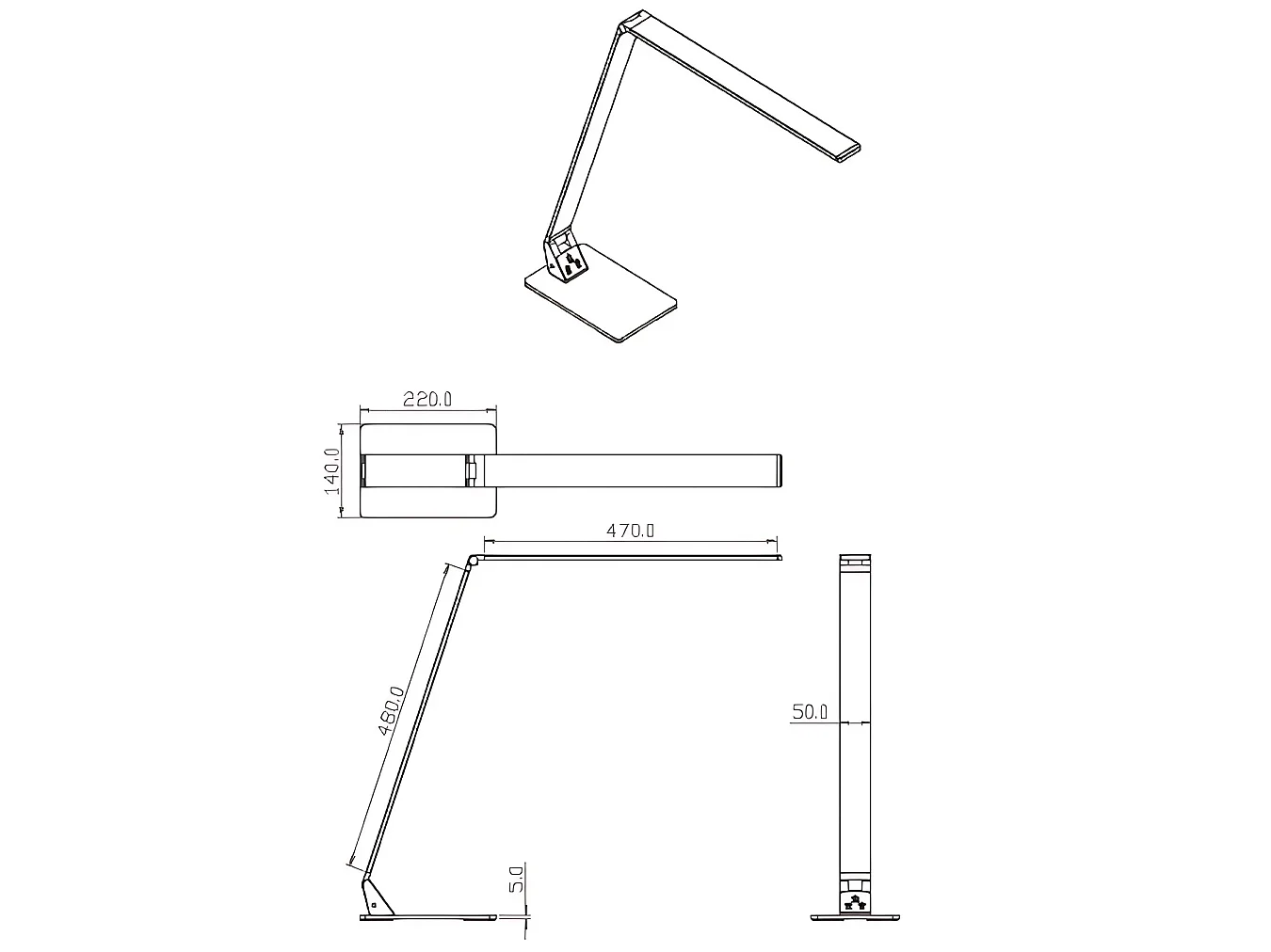 Lampa stołowa LED Wasp Integrated 12W, czarna, regulacja dotykowa, wybór temperatury barwowej CCT 3000K-5000K, nowoczesna, kod produktu 3265-30-101
