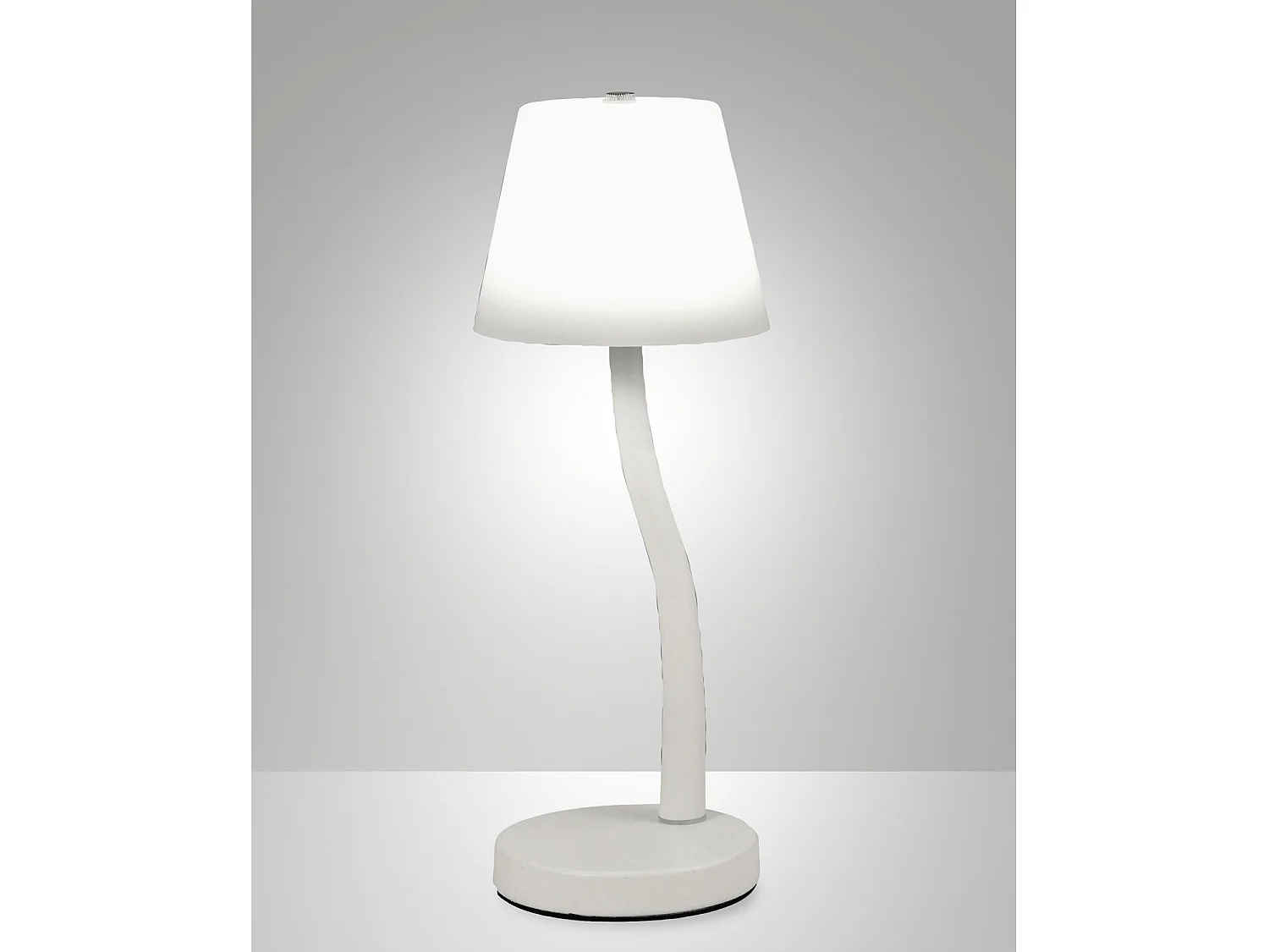 Lámpara de mesa LED Ibla, 9W, 750lm, 3000K, regulable mediante tacto, estructura de metal y cristal soplado, color blanco - Ibla
