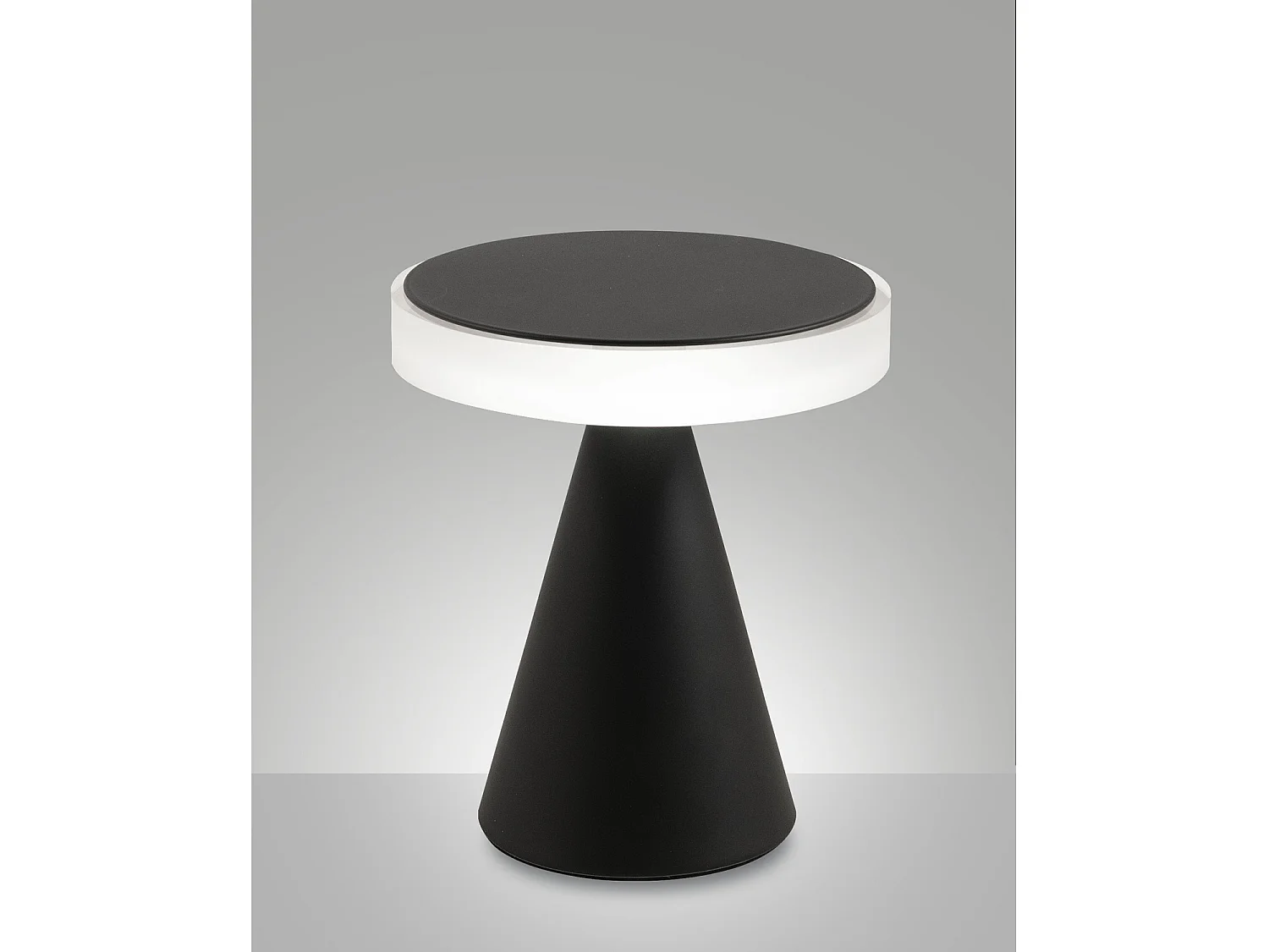 Lámpara de mesa LED 12W 1260lm 3000K metal y metacrilato negro IP20, diseño moderno elegante para iluminación interior decorativa hogar