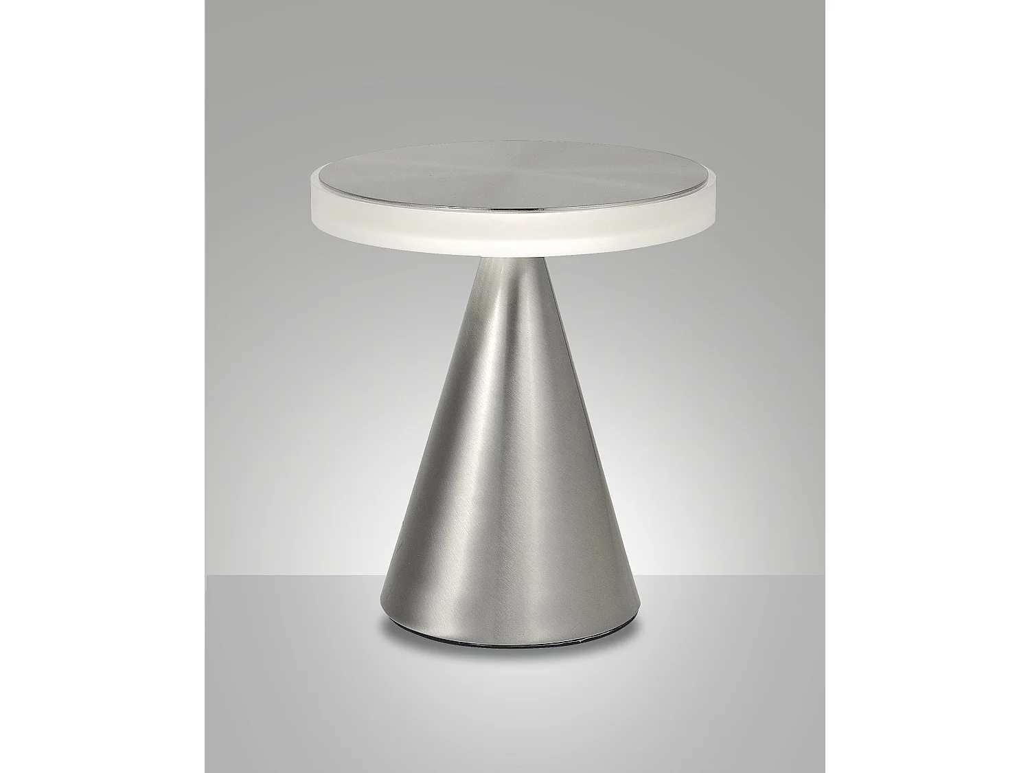 Lampa stołowa LED neutralna 12W 1260lm 3000K metalowa i metakrylanowa konstrukcja kolor nikiel satynowy IP20 - Eleganckie oświetlenie wnętrz