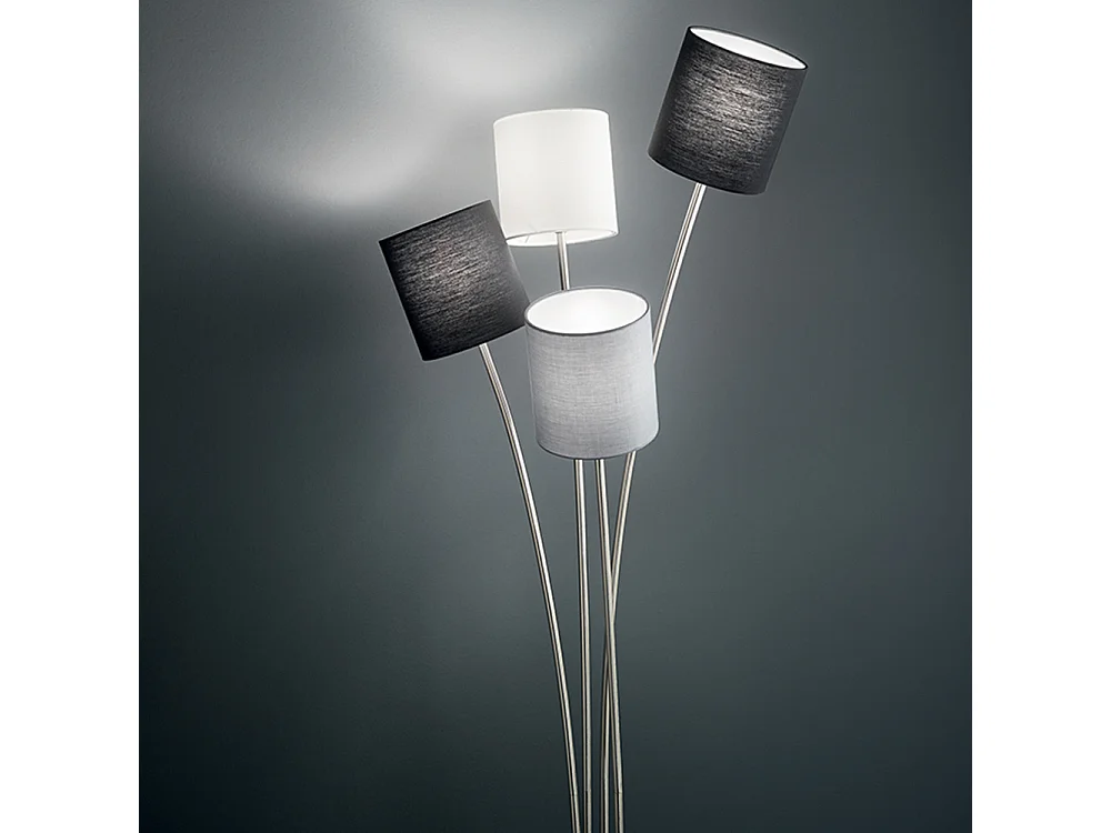 Candeeiro de Pé em Metal Cromado Escovado, Elegante para Iluminação de Interiores, Design Moderno H160cm 4xE14 - Perenz Iluminação de Luxo