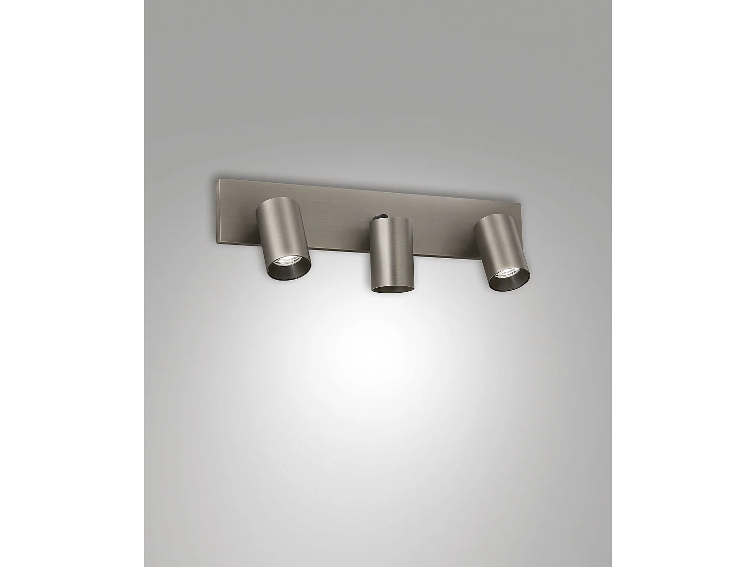 Flores 3-lichts GU10 10W spot van gegoten aluminium, gunmetal, IP20, klasse 1, afmetingen 12,5x48x9cm - Flores collectie