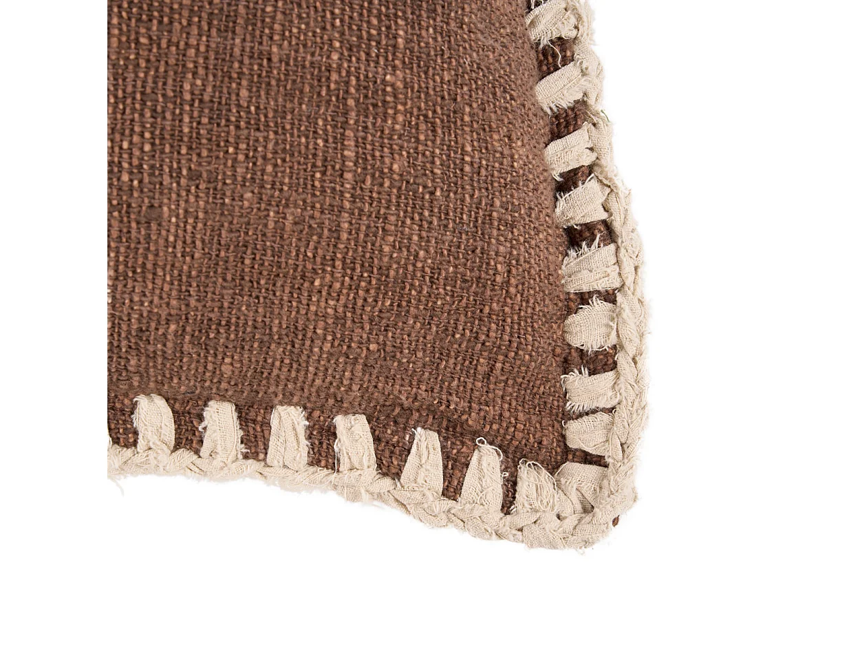 The Espresso Edge Cushion Cover - Brown White