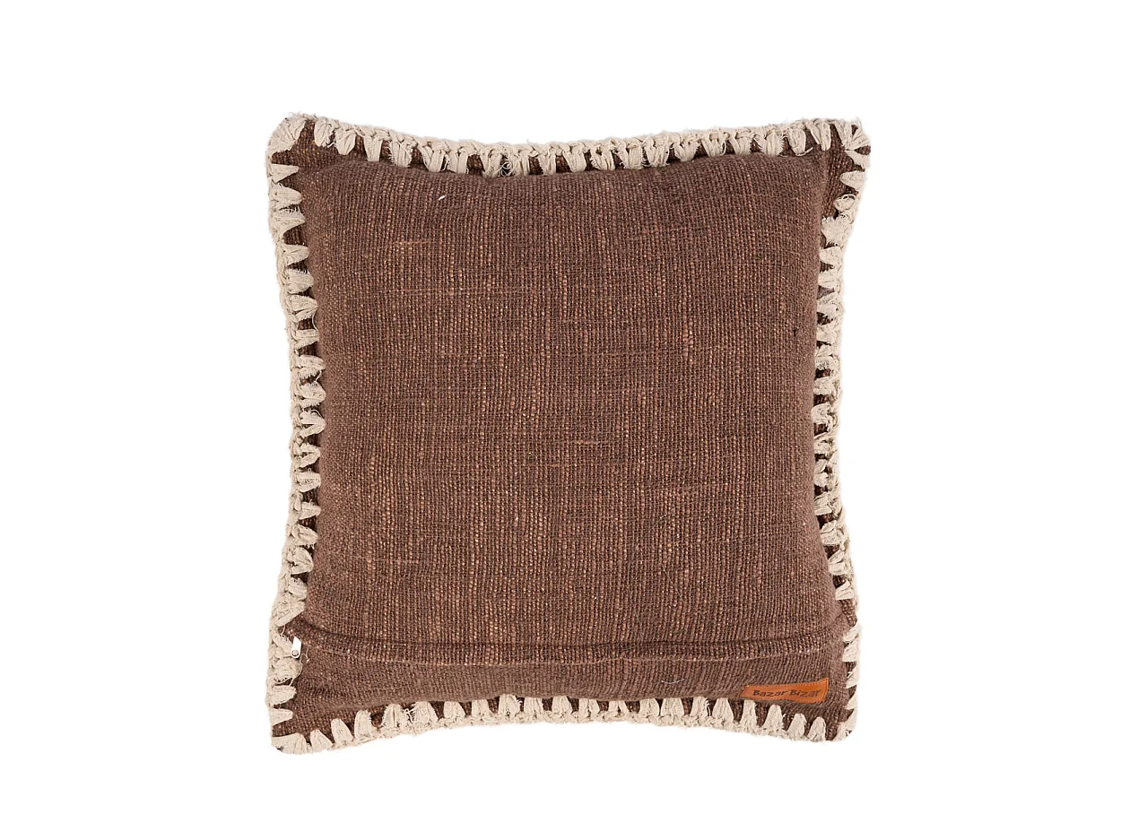 The Espresso Edge Cushion Cover - Brown White