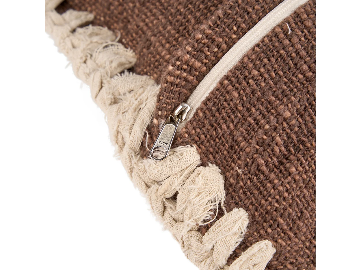 The Espresso Edge Cushion Cover - Brown White
