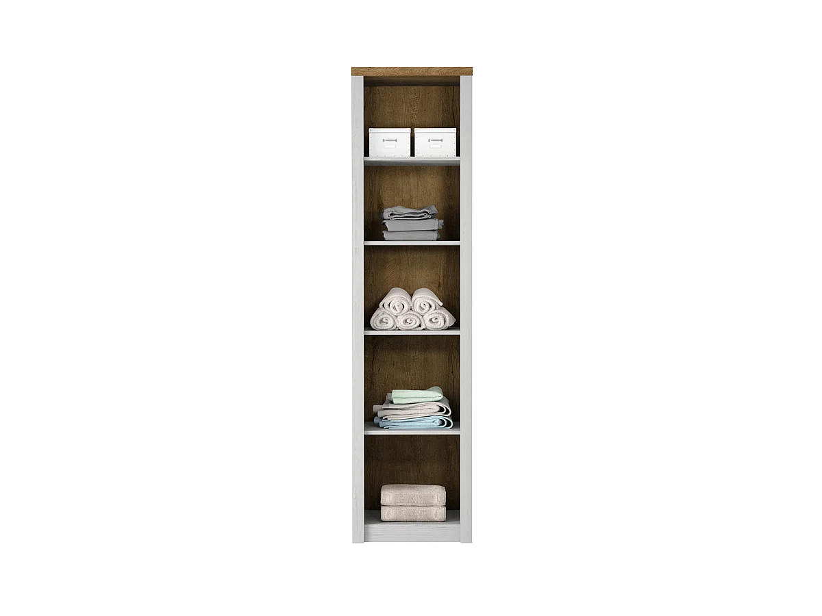 Schrank 1-türig Léandre Weiß und Holz