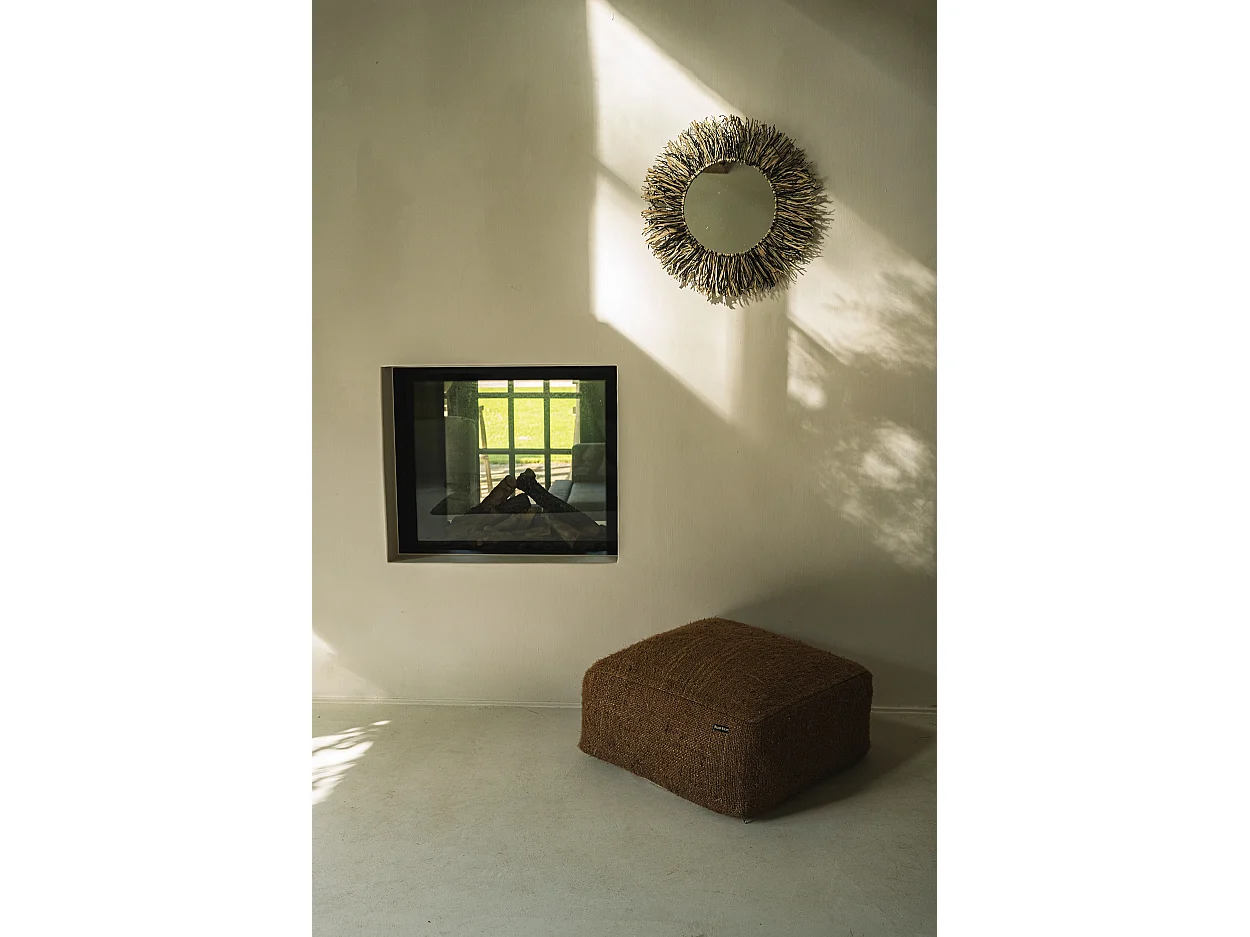 Le Raffia Fringe Miroir - Noir Naturel - M_40