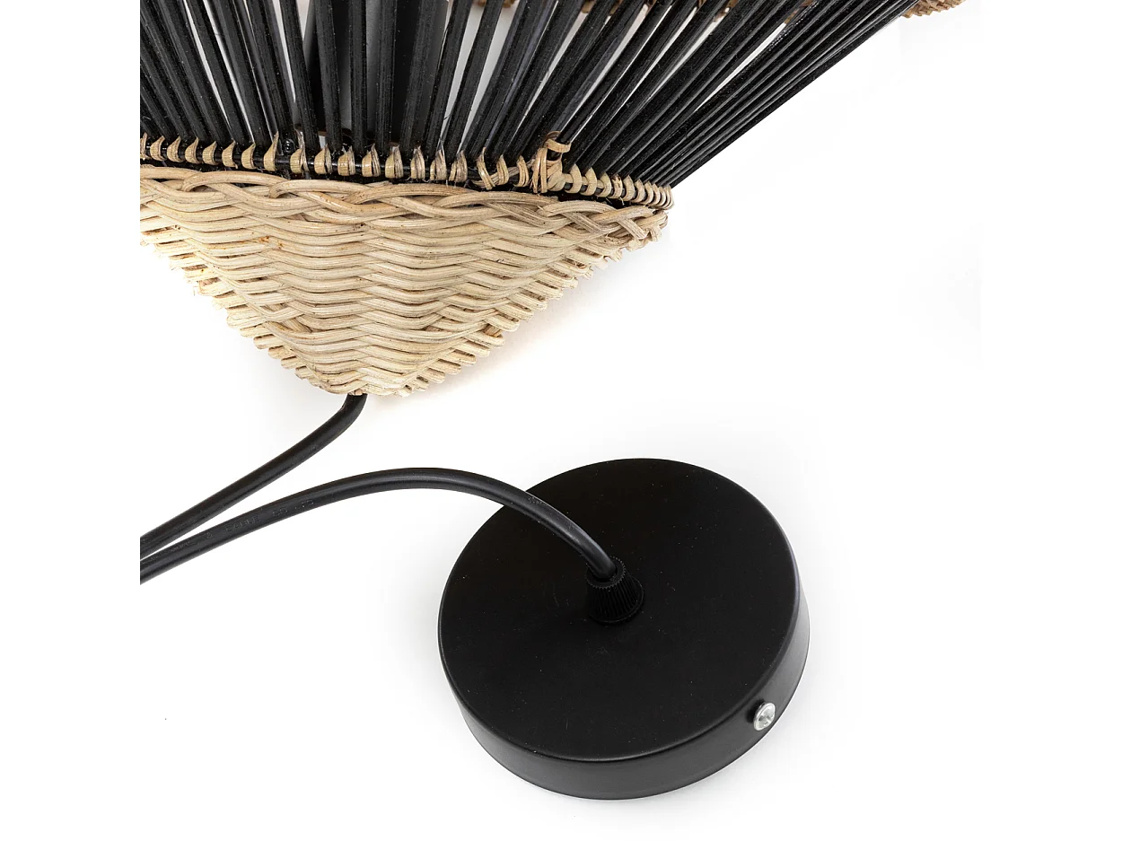 De Striped Hanglamp - Natuurlijk Zwart - M_40