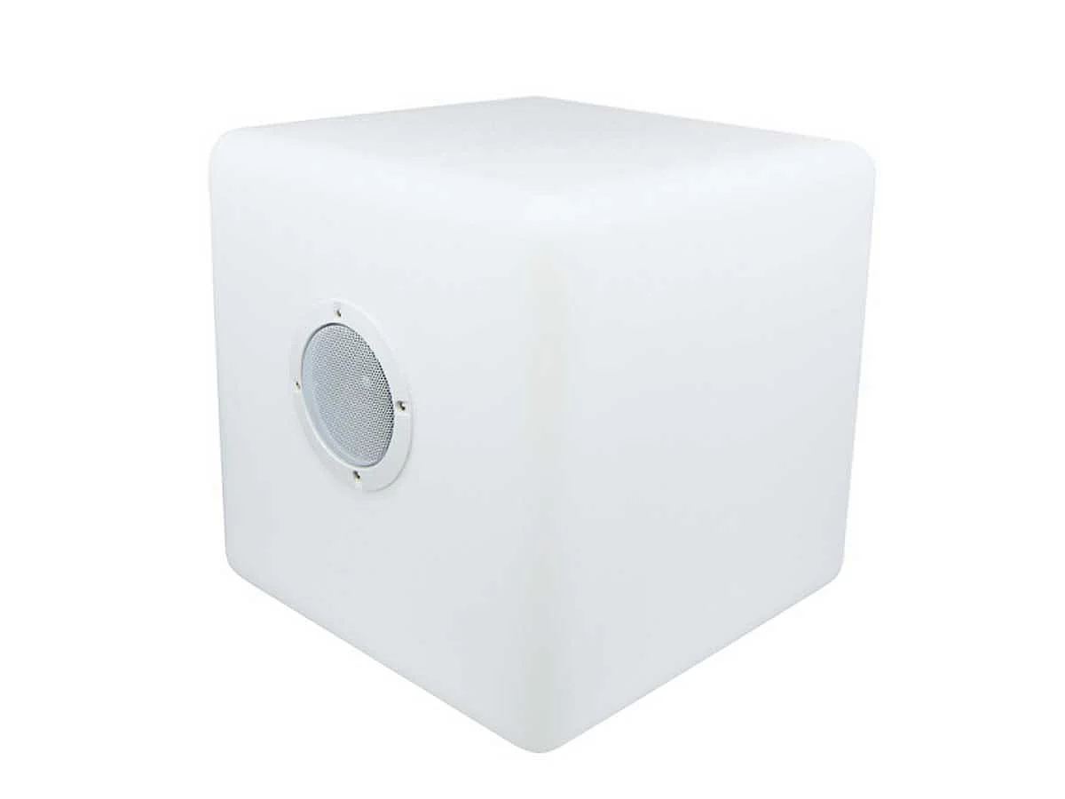"Cuba 1" LED Sound Bluetooth Trädgårdsbelysning - 40 x 40 cm Kubhögtalare Ljus - 7 RGB-färger - Fjärrkontroll
