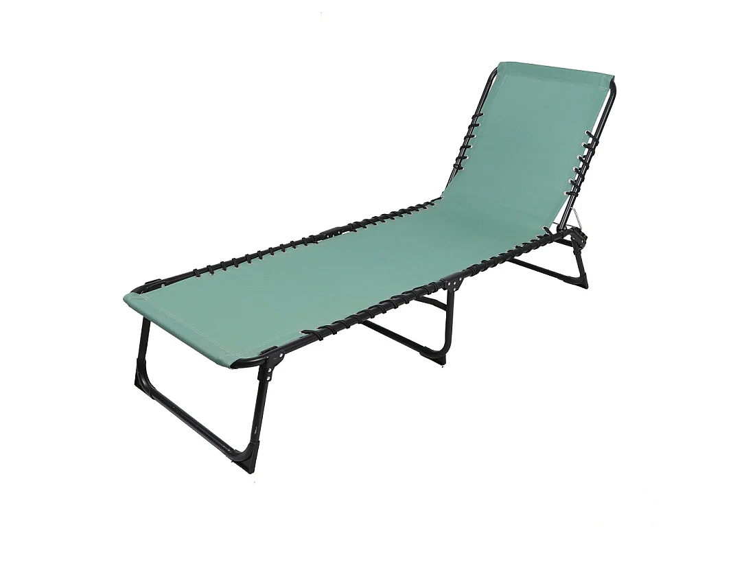 Lot de 2 bains de soleil vert – 187x56x26/85 cm – Métal – Toile résistante – Dossier inclinable