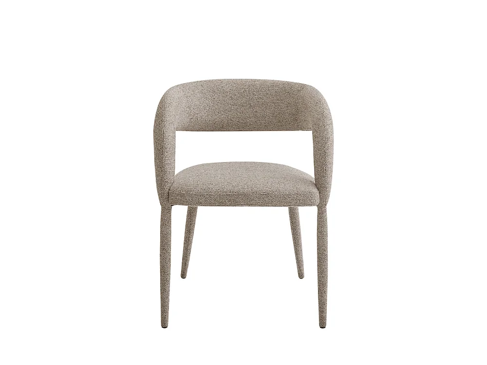 Romy - Lot de 2 fauteuils de table en tissu - Marron chiné
