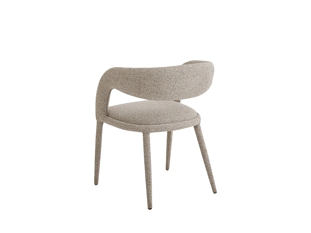 Romy - Lot de 2 fauteuils de table en tissu - Marron chiné