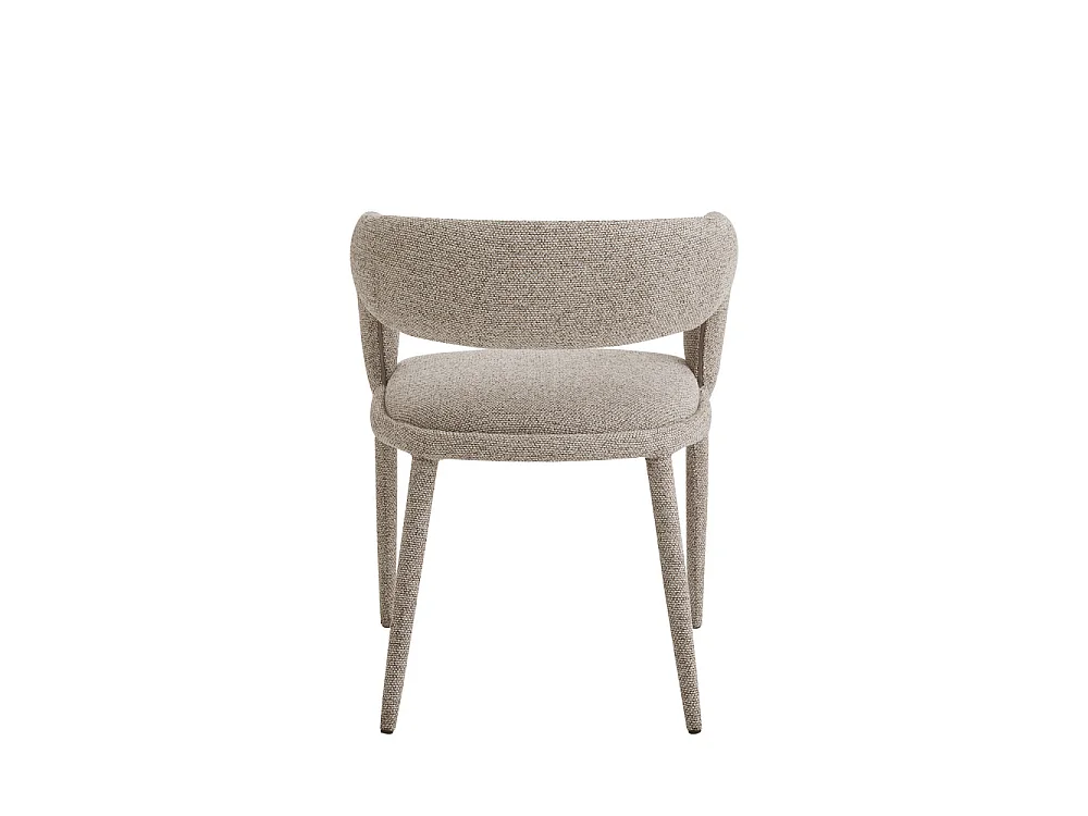 Romy - Lot de 2 fauteuils de table en tissu - Marron chiné