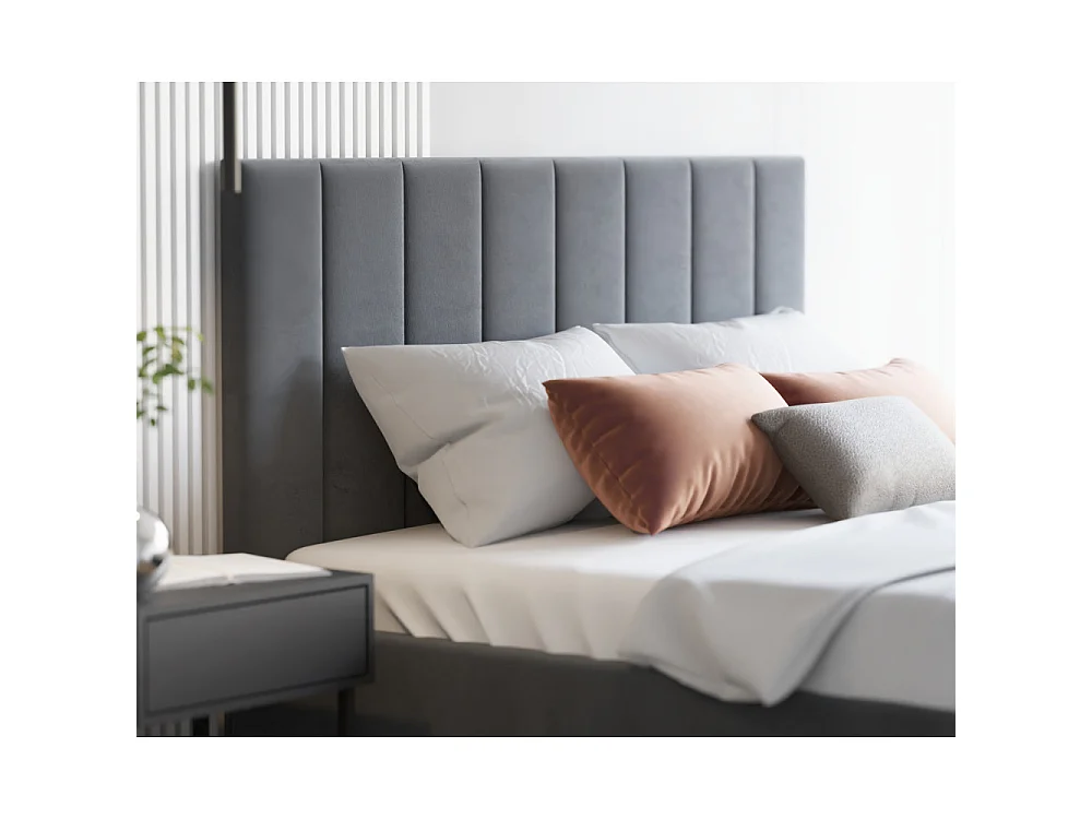 Lit coffre Lorado 120 x 190 cm avec sommier à lattes relevable Gris Foncé