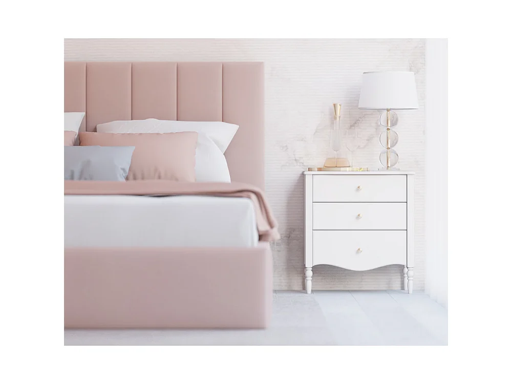 Lit coffre Lorado 120 x 190 cm avec sommier à lattes relevable Rose pâle