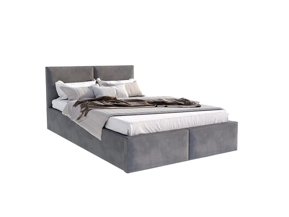 Lit coffre Tulum 120 x 190 cm avec sommier à lattes relevable Gris Foncé