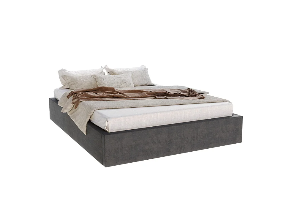 Lit coffre Orlane 120 x 190 cm avec sommier à lattes relevable Gris Foncé