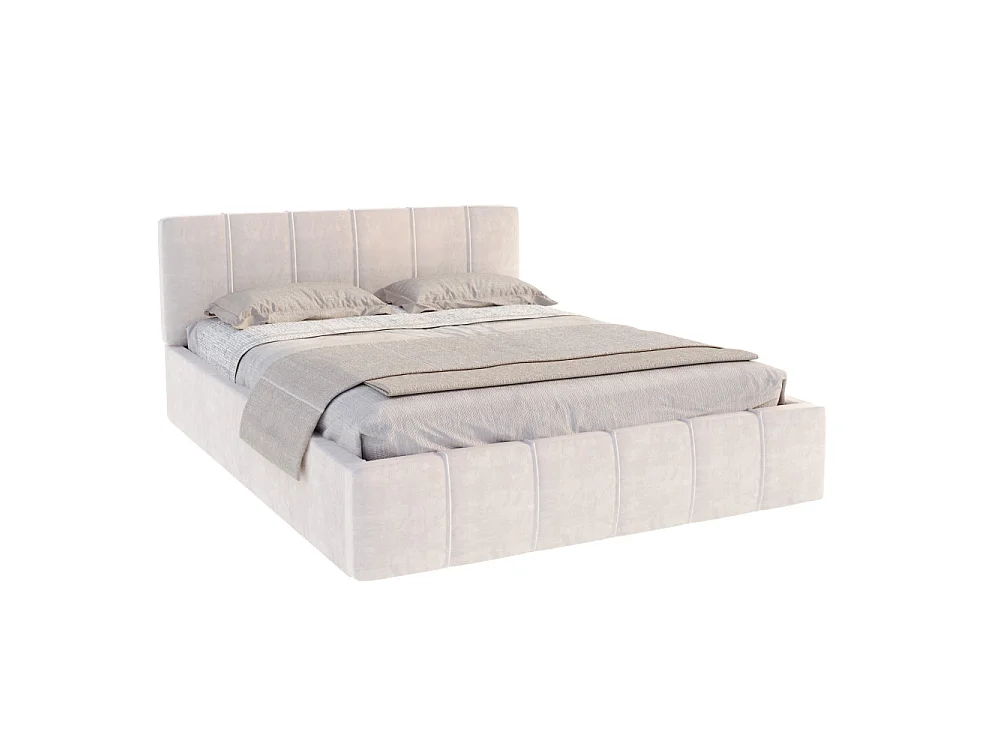 Lit coffre 120x190 cm en velours Beige avec sommier relevable et coffre de rangement - ATLANTA