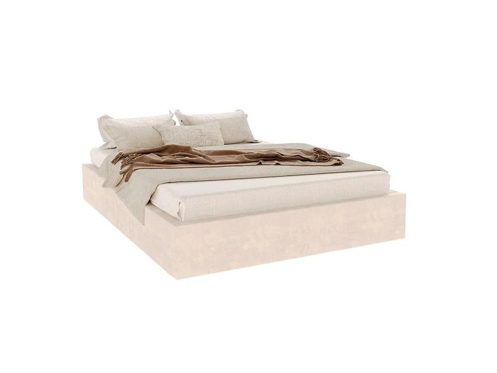 Lit coffre Orlane 120 x 190 cm avec sommier à lattes relevable Crème