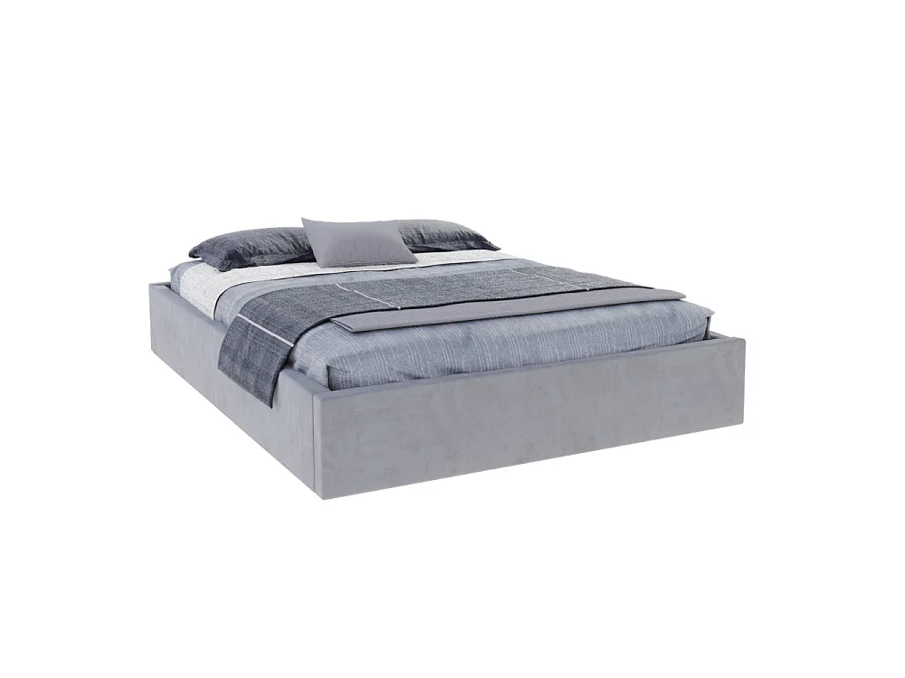 Lit coffre Orlane 120 x 190 cm avec sommier à lattes relevable Gris Clair