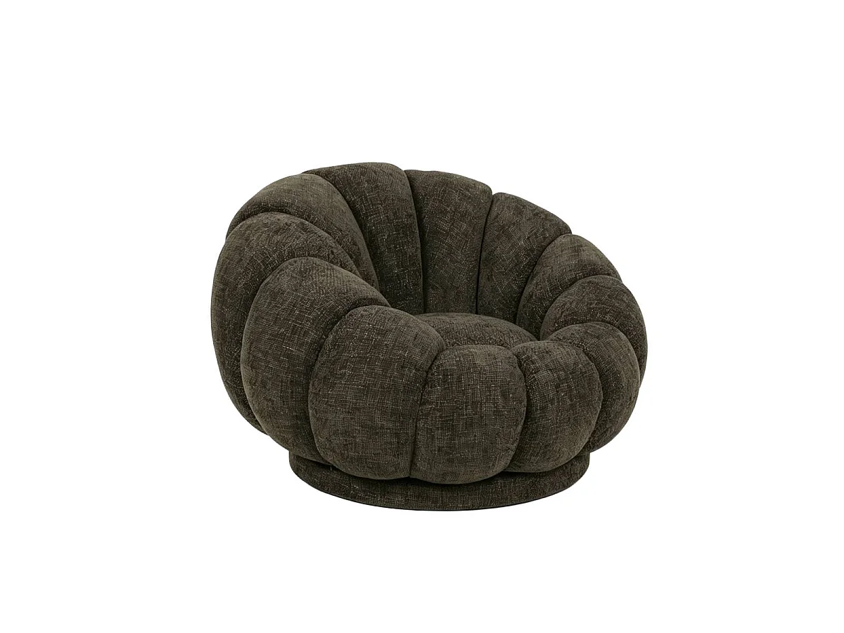 Fauteuil nuage en tissu marron chocolat Héléna