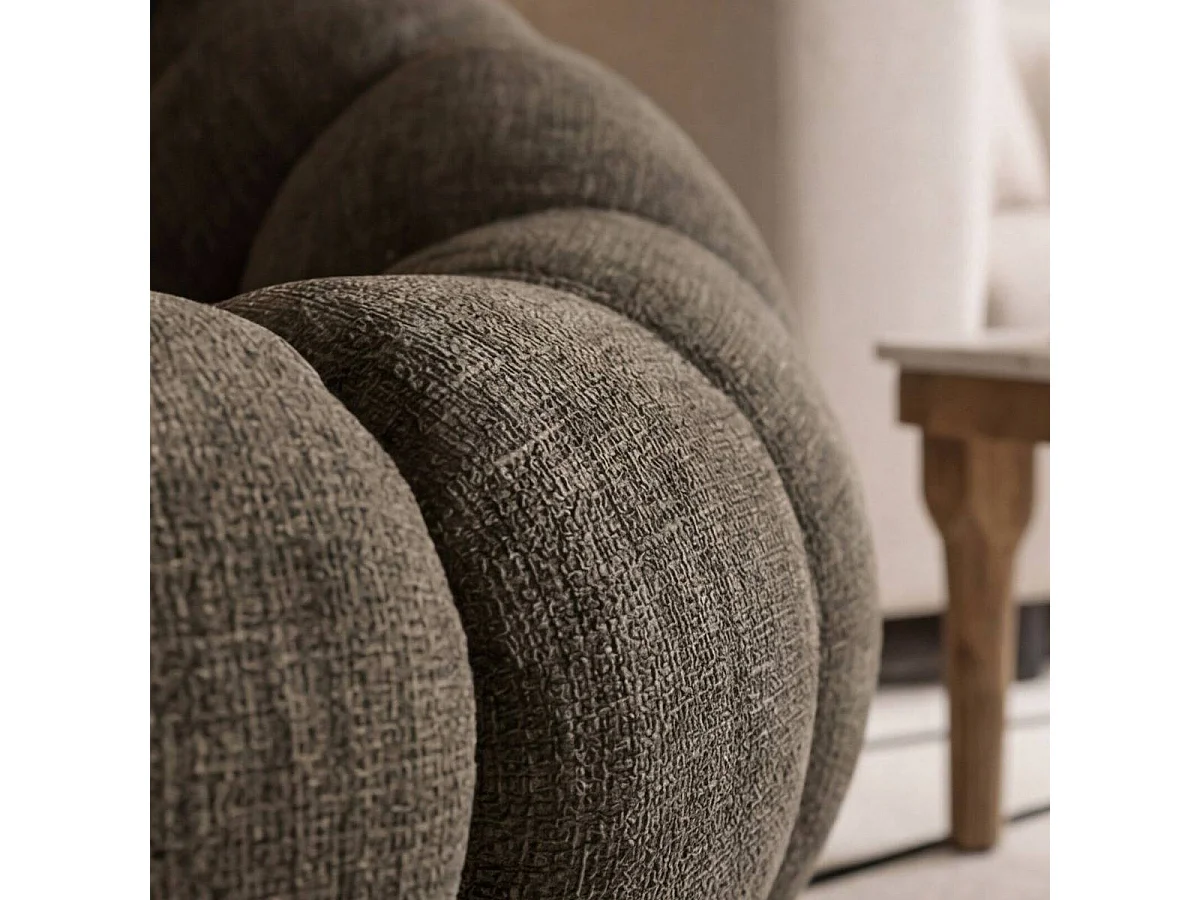 Fauteuil nuage en tissu marron chocolat Héléna