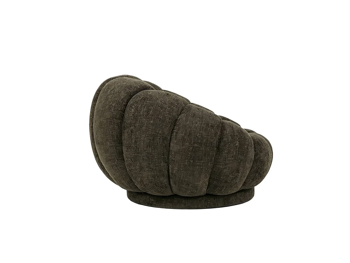 Fauteuil nuage en tissu marron chocolat Héléna
