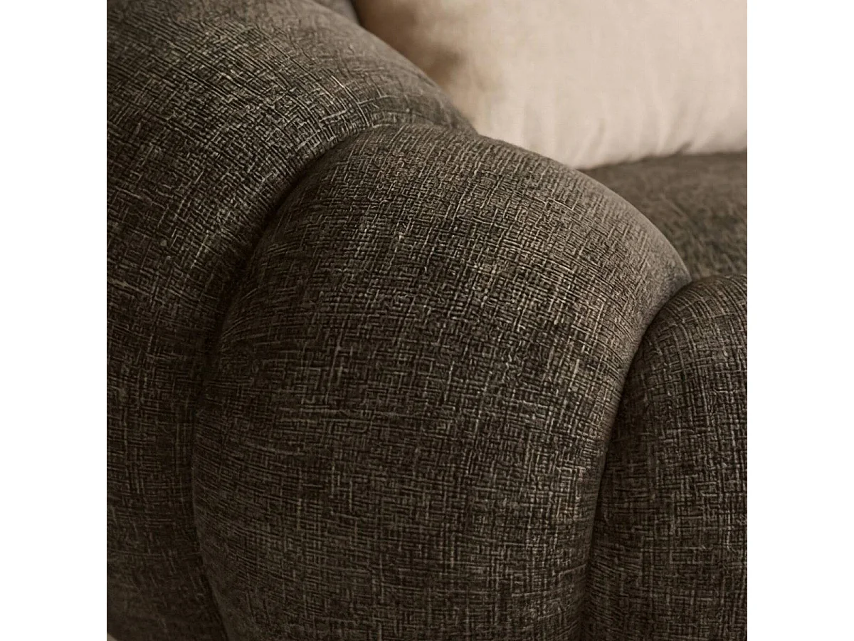 Fauteuil nuage en tissu marron chocolat Héléna