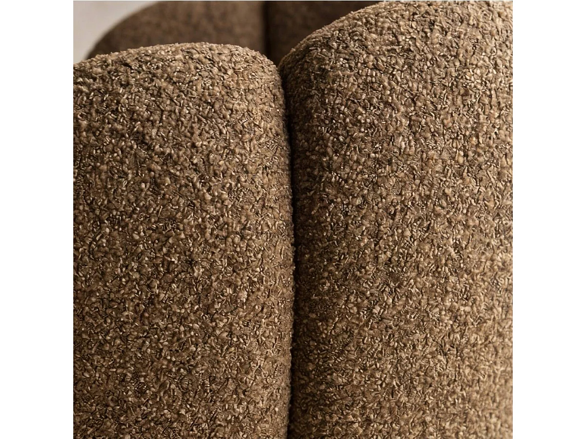 Fauteuil en tissu bouclette marron Margot